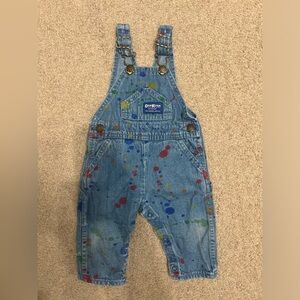Vintage Oshkosh Splatter Paint Overalls - Size 12 months